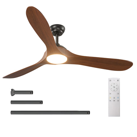 Addlon Ceiling Fans with Lights, 60/70/80 Inch Indoor/Outdoor Ceiling Fan with Remote Control, Reversible, 3 Wood Blades, 6 Speeds, 3CCT Dimmable, Noiseless, Large Ceiling Fan for Patio, Gazebo, Farmhouse