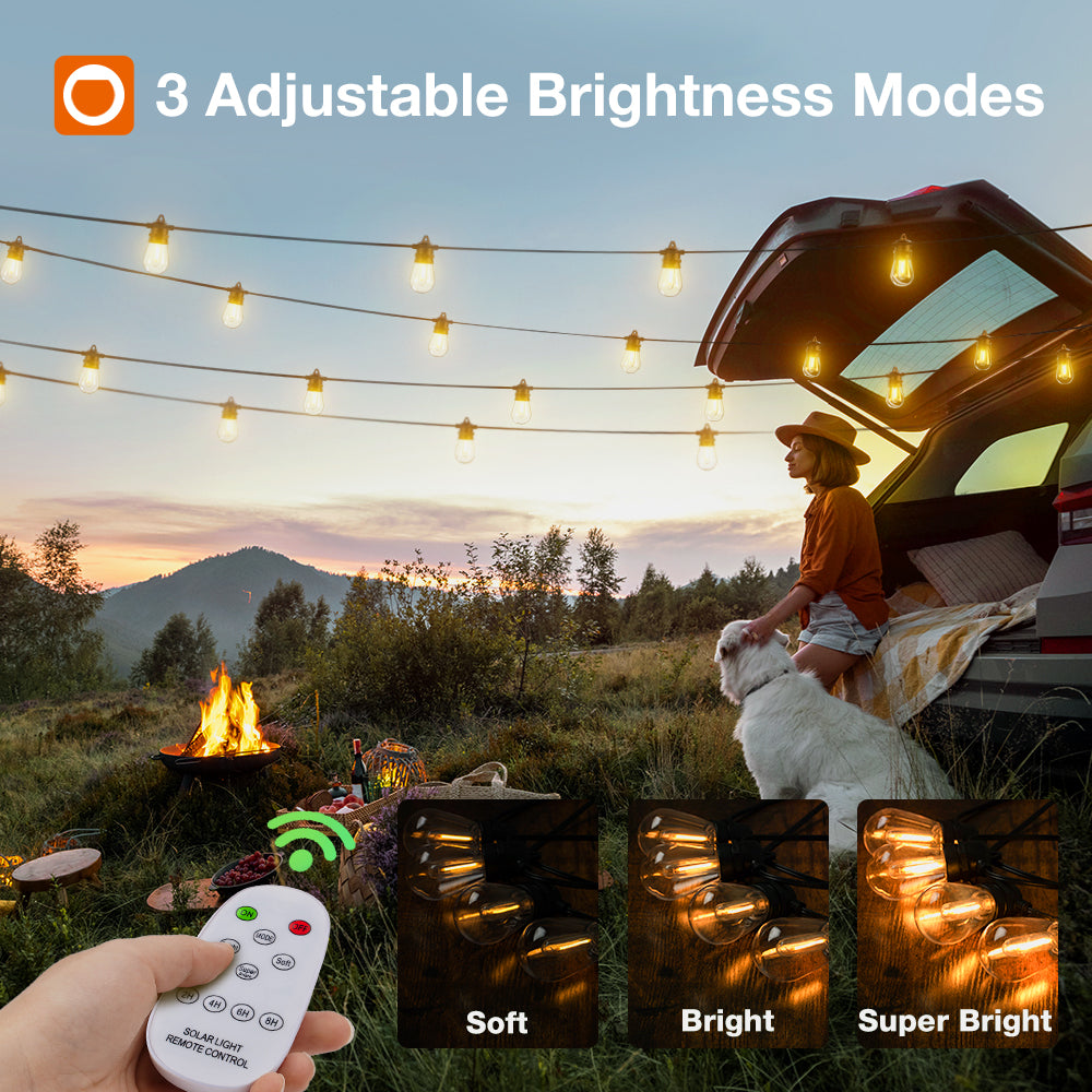 Addlon Solar String Lights Waterproof Patio LED String Lights Outdoor  Camping String Lights
