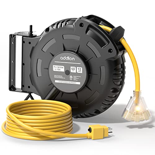 12 AWG Heavy Duty Retractable Extension Cord Reel