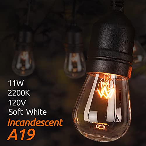 addlon Incandescent Replacement Bulbs 11W S14 Waterproof E26 Screw Base