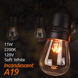 addlon Incandescent Replacement Bulbs 11W S14 Waterproof E26 Screw Base
