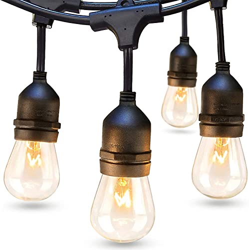 addlon 48FT LED Outdoor String Lights with 25 Edison Vintage Shatterproof  Bulbs and Commercial Grade Weatherproof Strand - ETL Listed Heavy-Duty