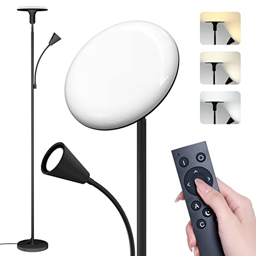 addlon Floor lamp Torchiere RGB Floor lamp, Remote Control Tall Standing lamp for Living Room, Bedroom and Office