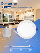 6" Ultra-Thin Led Recessed Lights  with Junction Box ,12 packs
