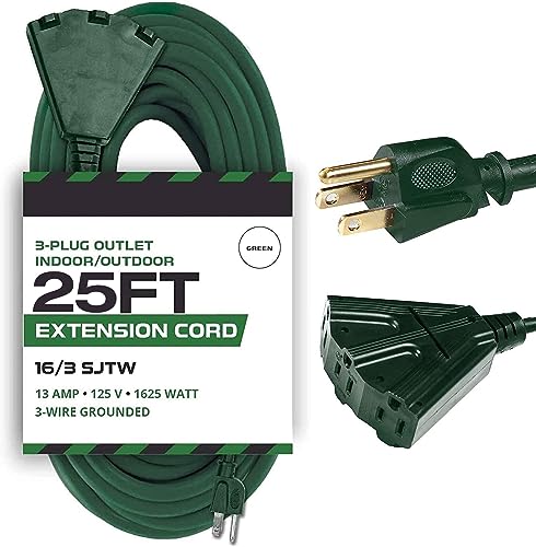 25FT Green Extension Cord