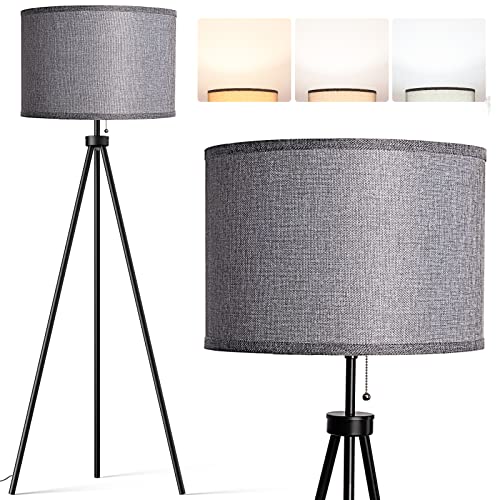 addlon Tripod Floor lamp with Remote Control, Standing Floor lamp with led Bulb, Lamps for Living Room and Bedroom - Black