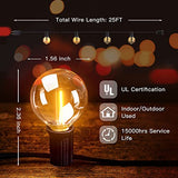 addlon Outdoor String Lights, 25FT G40 Globe Patio Lights, UL Listed Deck Lights, Waterproof Connectable Hanging Lights for Bistro Garden Porch Party Tents