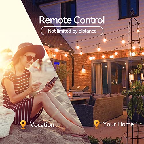 addlon Outdoor Smart Plug Dimmer Switch for Dimmable Lights, String Lights, APP Remote Control Max 400W IP54 Compatible with Alexa and Google Home ETL FCC Certified 2.4Ghz WiFi