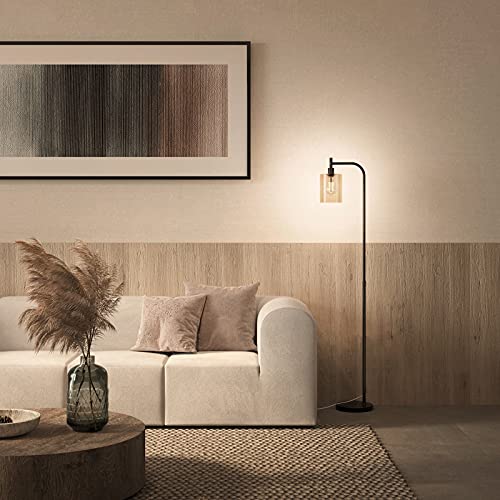 Addlon purchases LED Floor Lamp, with Matte White Hanging Glass Lampshade