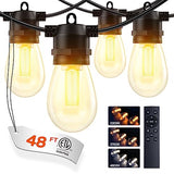 addlon 3CCT Outdoor String Lights with Remote Control, Dimmable and Timable Patio Lights